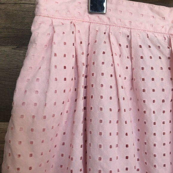 Vintage Romantic Pink Cotton Eyelet Midi Skirt Small - Picture 3 of 9